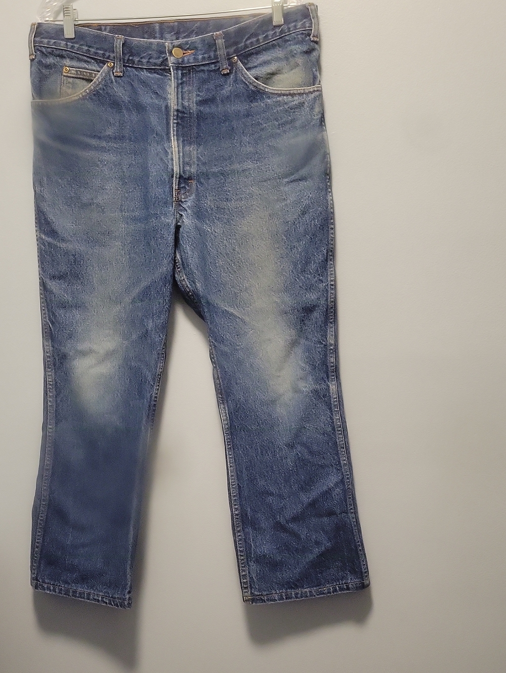 Relaxed Fit Men's Washed Denim Jeans - Blue